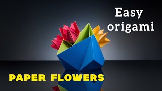 5 beautiful paper flowers | how to make rose origami flower | diy paper  flowers