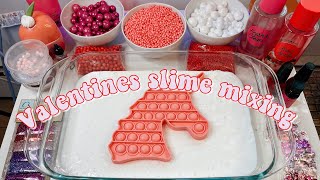 Valentines Day Slime Mixing (ASMR) ❤️🤍💖 #satisfying #sensoryplay