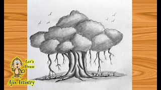 How to Draw Tree for Beginners | Banyan (ஆலமரம்) Tree Drawing Step by Step |By AjisArtistry