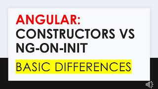 Angular : Constructors vs ngOnInit basic differences | OneAnanda | One Ananda