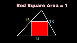 Find Area of Red Shaded Square Inscribed in a Triangle