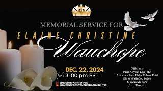 Memorial Service--- Sister Elaine Wauchope