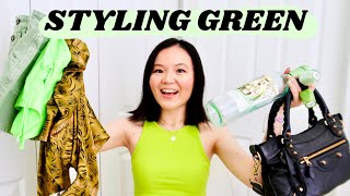 HOW TO STYLE GREEN | Tips to wear green accessories \u0026 clothing, color styling tips