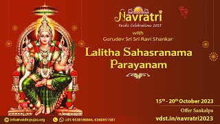 Navratri Day 3 - Lalitha Sahasranam Parayan | 17 Oct 2023 | Live From VDS Bangalore Ashram