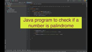 Java program to check if a number is a palindrome