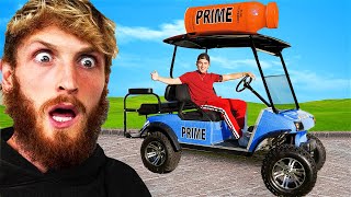 Surprising Logan Paul with a Prime Golf Cart!