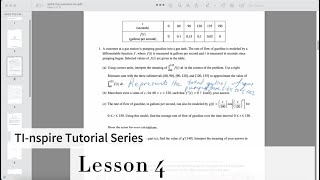 Calculus BC TI-nspire Tutorial: Solving an Actual AP Test Problem