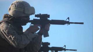 Marine MP's shooting M4 Carbine Beretta M9 part1