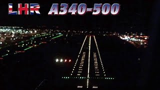 Late Landing Clearance at Heathrow - Cockpit A340-500