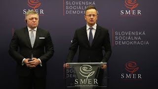 Robert Fico és Szijjártó Péter sajtótájékoztató