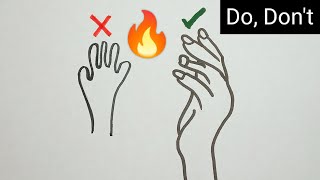 Very Easy way to Draw Hand ✋ How to Draw Hands for Beginners