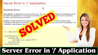 [FIXED] Server Error In '/' Application Code Problem Issue