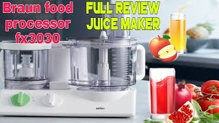 Braun food processor 3rd review apple and pomegranate Juice making with Braun FX 3030 tribute juicer