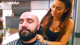 ASMR 💈 English Lady Barber's BEARD TRIM Pampering! | Spa \u0026 Barber