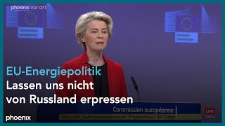 Briefing der EU-Kommission mit Ursula von der Leyen