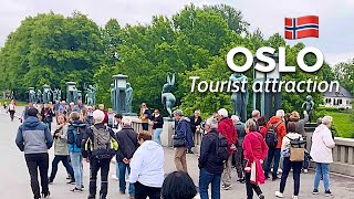 Oslo tourist attraction at Frogner Park’s  Vigeland Sculpture Park featuring Sinnataggen, angry boy