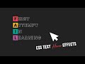 Html CSS Text Hover Animation Effects