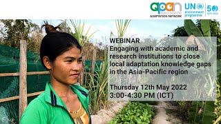 Engaging with academic and research institutions to close local adaptation knowledge gaps