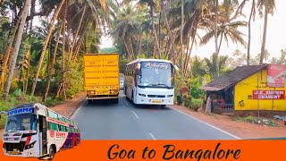 GOA TO BANGALORE BUS JOURNEY BY SUGAMA SLEEPER/SEATER BUS | CABIN RIDE | THRILLING OVERTAKES 🚌🔥😍