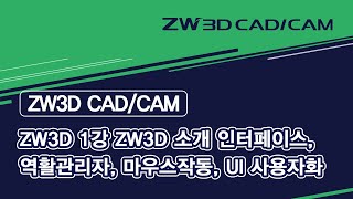 01  ZW3D 1강 ZW3D 소개   인터페이스, 역활관리자, 마우스작동, UI 사용자화