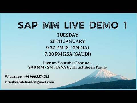 SAP MM Live Demo 1: por qué aprender SAP MM SAP ECC y S4 HANA
