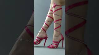 穿这双高跟鞋都被绑成粽子了！These high-heeled shoes are tied into rice dumplings！