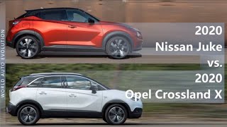 2020 Nissan Juke vs 2020 Opel Crossland X (technical comparison)