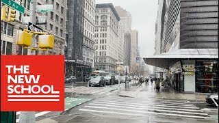 Soothing, Snowy Buildings Across The New School's New York City Campus