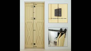 Bi-Folding Sliding Barn Door Hardware Track Kit, Unique Design Saves Space CCJH