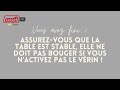 comment régler un vérin à câble sur une table