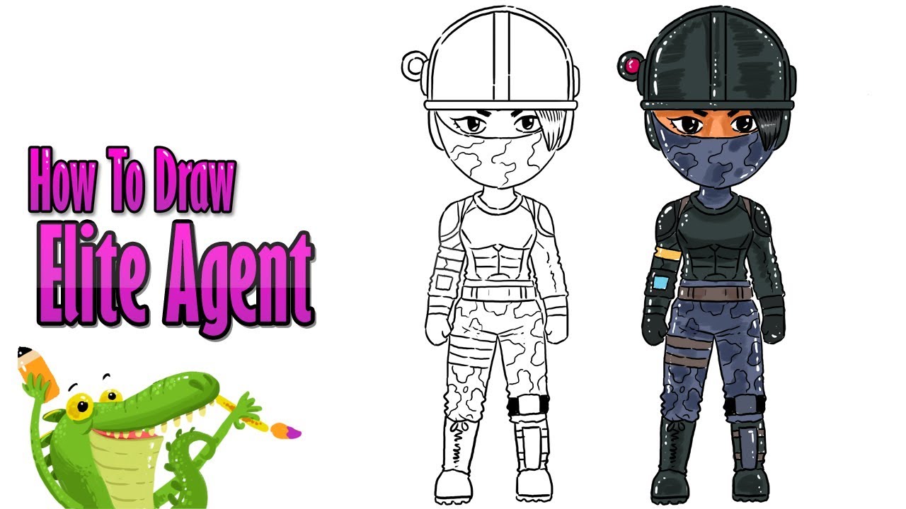 How To Draw And Coloring Elite Agent Fortnite Step By Step ~ For Kids ...