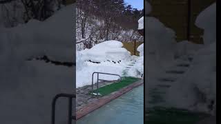 2018.1.28 高湯温泉 旅館玉子湯 露天風呂 天翔の湯 ミニ雪だるま