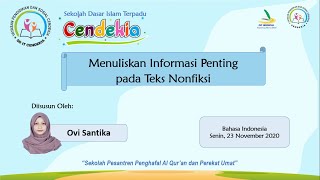 MENULISKAN INFORMASI PENTING PADA TEKS NONFIKSI