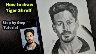 How to Draw Tiger Shroff Step by Step Sketch tutorial -Part 2/ Pencil Shading, Blending, Hair, Beard