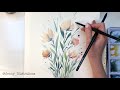 tutoriel fleurs à l’aquarelle moderne tutorial with flowers in modern watercolor