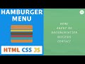Hamburger Menu with HTML, CSS, and JavaScript - How to build navigation with hamburger menu