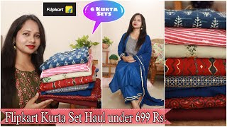 Flipkart Kurta Set Haul under 699 Rs | Flipkart Cotton Kurti Haul \u0026 Review | Ranjana R