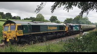 (HD) DRS 37059 \u0026 Freightliner 66525 Thrash At Whiteball. The Mazey Day Cornishman. 24.06.17