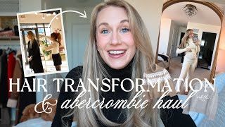 BRONDE HAIR TRANSFORMATION \u0026 ABERCROMBIE HAUL ✨ #vlogmas2024