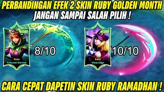 JANGAN SALAH PILIH ! PERBANDINGAN 2 EFEK SKIN RUBY GOLDEN MONTH! CARA DAPATIN SKIN RUBY GOLDEN MONTH