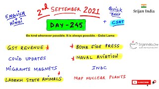 2nd September 2021 | Daily Brief | Srijan India One