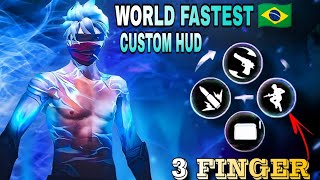 2025 !! PROFESSIONAL 3 FINGER  🤯  FREE STYLE CUSTOM HUD FREE FIRE FASTEST 3 FINGER HUD ||🗿