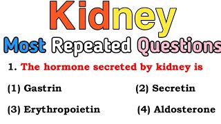 Excretory System || Human Kidney MCQ || Most Important Questions for NEET 2024