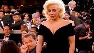 Exclusive: Lady Gaga Reaction to Leonardo Dicaprio after the Golden Globes | Lauren Francesca