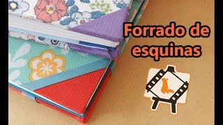 Forrado de esquina para cuadernos / Tutorial