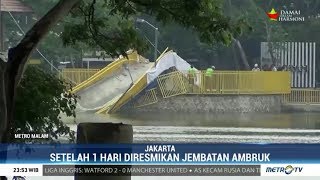 Baru Diresmikan, Jembatan Hutan Kota Kemayoran Ambruk