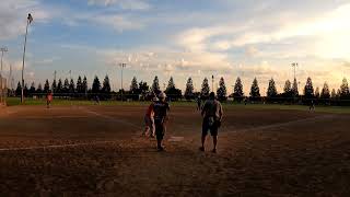 Senior Softball 50's (SSUSA) - Hitting a Seed to the SS for a Triple