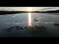 Spring ice flight 🚁 over Flagstaff Lake 🏞 from Eustis 🏔 Maine 🌲 on April 15, 2024 at sunset 🌅