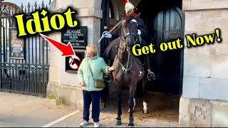 SHOCKING OBNOXIOUS IDIOT INSTANTLY STEPPED PAST THE LIMIT AND GRABS THE HORSE