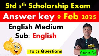 2025 : Std 5th Scholarship Exam Answerkey | English Answerkey 2025 | 9 february 2025 exam |